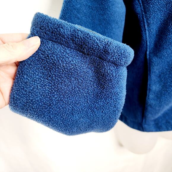 Patagonia Synchilla Blue  Fleece Button Front Cardigan  Jacket- Damaged Buttons - Picture 7 of 15